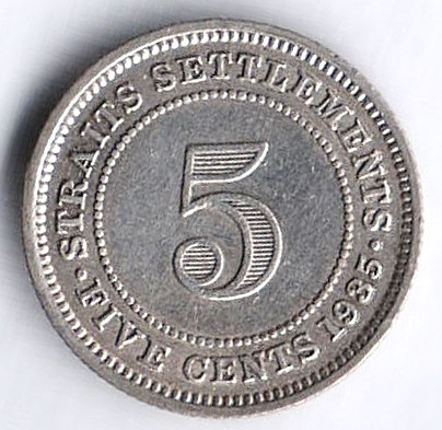 Монета 5 центов. 1935 год, Стрейтс Сетлментс.