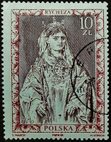 Почтовая марка. "Ришеза Лотарингская (993-1063 гг.)". 1988 год, Польша.