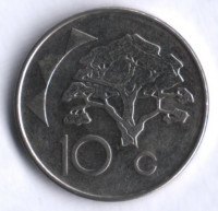 Монета 10 центов. 2012 год, Намибия.