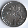Монета 1 лит. 1997 год, Литва. 75 лет Банку Литвы.
