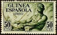 Почтовая марка (50 c.). "Стандарт". 1952 год, Испанская Гвинея.