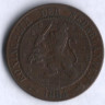 Монета 2-1/2 цента. 1884 год, Нидерланды.