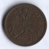 Монета 2 геллера. 1895 год, Австро-Венгрия.