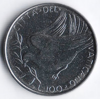 Монета 100 лир. 1971 год, Ватикан.