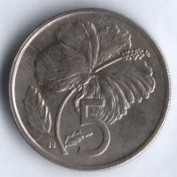 Монета 5 центов. 1973 год, Острова Кука.