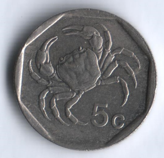 Монета 5 центов. 1995 год, Мальта.