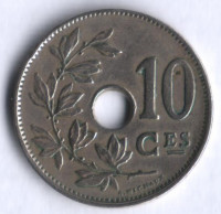 Монета 10 сантимов. 1923 год, Бельгия (Belgique).