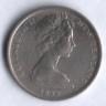 Монета 5 центов. 1972 год, Новая Зеландия.