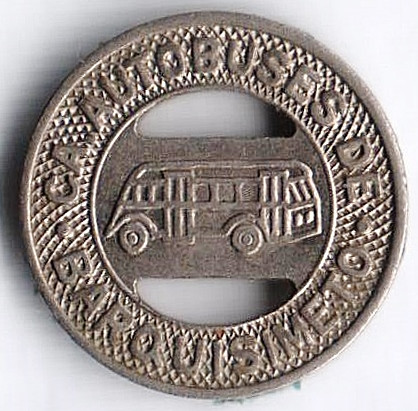 Автобусный жетон для школьников. 1960 год, Каракас (Венесуэла).