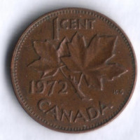 Монета 1 цент. 1972 год, Канада.