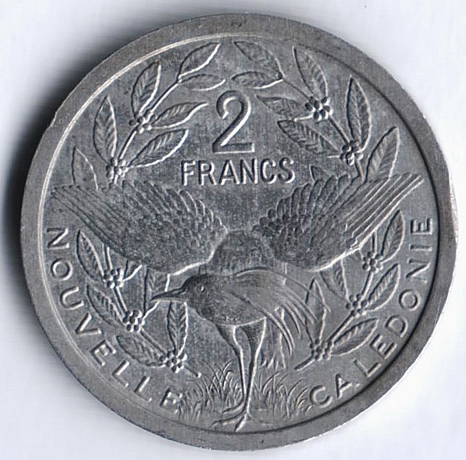 Монета 2 франка. 2007 год, Новая Каледония.