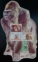 Блок марок (3 шт.). "Приматы Бурунди". 2011 год, Бурунди.
