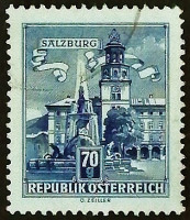 Почтовая марка. "Резиденция архиепископа (Зальцбург)". 1962 год, Австрия.
