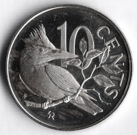Монета 10 центов. 1974 год, Британские Виргинские острова.
