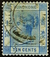 Почтовая марка (10 c.). "Королева Виктория". 1900 год, Гонконг.