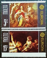Набор марок (2 шт.). "Европа (C.E.P.T.) 1975 - Живопись". 1975 год, Мальта.