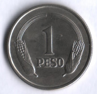 Монета 1 песо. 1974 год, Колумбия.