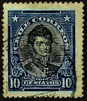 Почтовая марка (10 c.). "Бернардо О'Хиггинс". 1917 год, Чили.