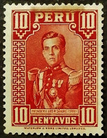 Марка почтовая (10 c.). "Президент Луис М. Санчес Серро". 1932 год, Перу.
