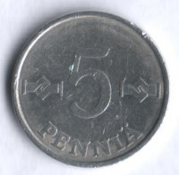5 пенни. 1980 год, Финляндия.