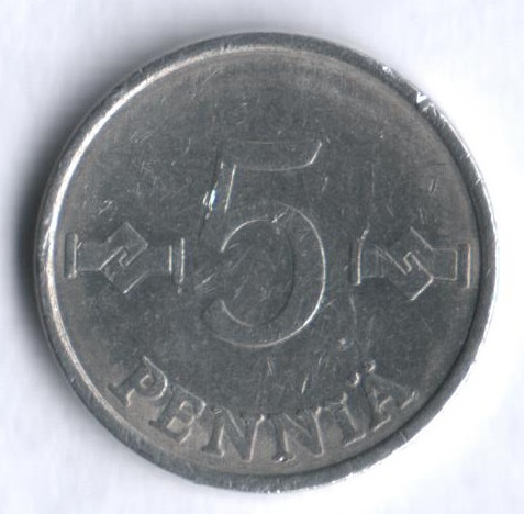 5 пенни. 1980 год, Финляндия.