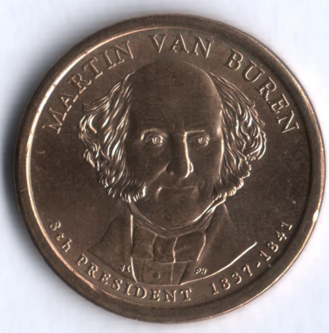 1 доллар. 2008(P) год, США. 8-й президент США - Мартин Ван Бюрен.