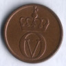 Монета 1 эре. 1964 год, Норвегия.