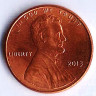Монета 1 цент. 2013 год, США.