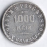 Монета 1000 рейсов. 1909 год, Бразилия.