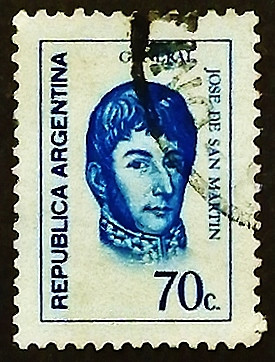 Почтовая марка. "Хосе Франсиско де Сан Мартин (1778-1850)". 1973 год, Аргентина.