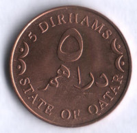 Монета 5 дирхемов. 2006 год, Катар.