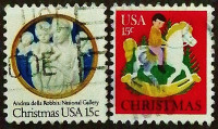 Набор почтовых марок (2 шт.). "Рождество-1978". 1978 год, США.