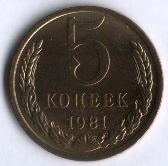 5 копеек. 1981 год, СССР.
