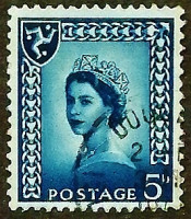 Почтовая марка (5 p.). "Королева Елизавета II". 1968 год, Остров Мэн.