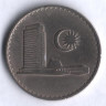 Монета 20 сен. 1969 год, Малайзия.