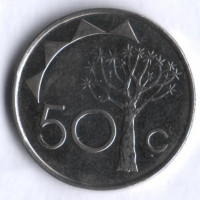 Монета 50 центов. 2010 год, Намибия.