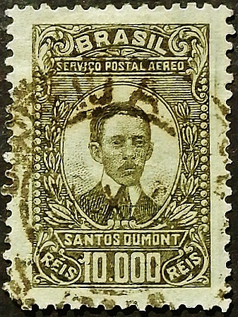 Почтовая марка. "Альберто Сантос Дюмон". 1929 год, Бразилия.
