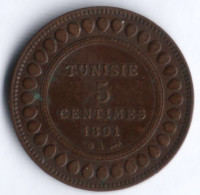 5 сантимов. 1891 год, Тунис (протекторат Франции).
