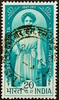 Почтовая марка. "100 лет со дня рождения сестры Ниведиты". 1968 год, Индия.