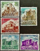 Набор почтовых марок (5 шт.). "Замки". 1972 год, Испания.