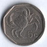 Монета 5 центов. 2001 год, Мальта.