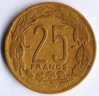 Монета 25 франков. 1958 год, Камерун.