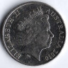 Монета 20 центов. 2010 год, Австралия. 100 лет налоговому управлению.