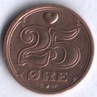 Монета 25 эре. 1994 год, Дания. LG;JP;A.