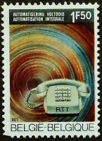Марка почтовая. "Автоматизация бельгийской телефонной системы". 1971 год, Бельгия.