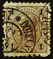 Почтовая марка (1 kr.). "Император Франц Иосиф". 1890 год, Австрия.
