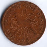 Монета 1 пенни. 1961 год, Новая Зеландия.
