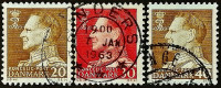 Набор почтовых марок (3 шт.). "Король Фредерик IX". 1961 год, Дания.