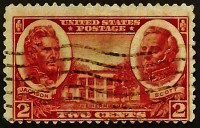 Почтовая марка. "Эндрю Джексон и Уинфилд Скотт". 1937 год, США.