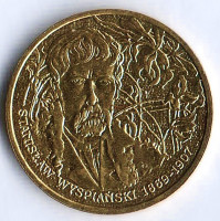 Монета 2 злотых. 2004 год, Польша. Станислав Выспяньский.
